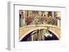 Venice, Italy. A Bridge with Flowers Buquet over a Narrow Canal among Old Venetian Architecture. Vi-Michal Bednarek-Framed Photographic Print