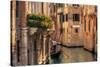 Venice, Italy. A Romantic Gondola Floats on a Narrow Canal among Old Venetian Architecture-Michal Bednarek-Stretched Canvas