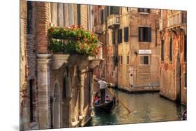 Venice, Italy. A Romantic Gondola Floats on a Narrow Canal among Old Venetian Architecture-Michal Bednarek-Mounted Photographic Print