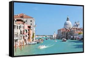 Venice, Italy. Grand Canal and Basilica Santa Maria Della Salute at Sunny Day. View from Ponte Dell-Michal Bednarek-Framed Stretched Canvas