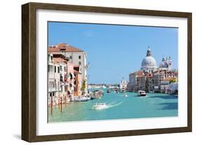 Venice, Italy. Grand Canal and Basilica Santa Maria Della Salute at Sunny Day. View from Ponte Dell-Michal Bednarek-Framed Photographic Print