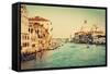 Venice, Italy. Grand Canal and Basilica Santa Maria Della Salute in the Afternoon. Vintage, Retro S-Michal Bednarek-Framed Stretched Canvas