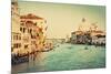 Venice, Italy. Grand Canal and Basilica Santa Maria Della Salute in the Afternoon. Vintage, Retro S-Michal Bednarek-Mounted Photographic Print