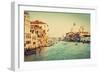 Venice, Italy. Grand Canal and Basilica Santa Maria Della Salute in the Afternoon. Vintage, Retro S-Michal Bednarek-Framed Photographic Print