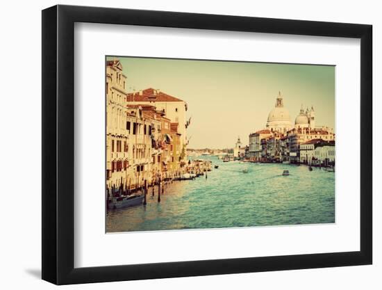 Venice, Italy. Grand Canal and Basilica Santa Maria Della Salute in the Afternoon. Vintage, Retro S-Michal Bednarek-Framed Photographic Print