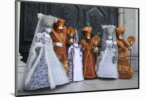 Venice, Italy. Mask and Costumes at Carnival Gathering-Darrell Gulin-Mounted Photographic Print