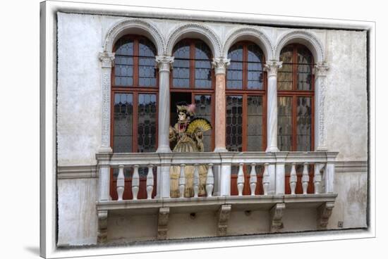 Venice, Italy. Mask and Costumes at Carnival on Balcony-Darrell Gulin-Stretched Canvas