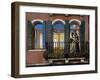 Venice, Italy. Mask and Costumes at Carnival on Balcony-Darrell Gulin-Framed Photographic Print