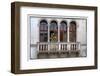 Venice, Italy. Mask and Costumes at Carnival on Balcony-Darrell Gulin-Framed Photographic Print