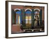 Venice, Italy. Mask and Costumes at Carnival on Balcony-Darrell Gulin-Framed Photographic Print