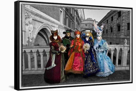 Venice, Italy. Mask and Costumes at Carnival-Darrell Gulin-Framed Stretched Canvas