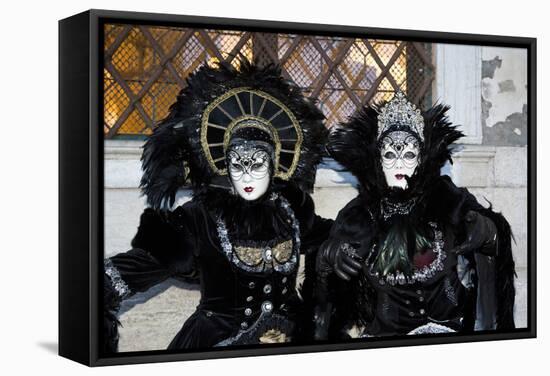 Venice, Italy. Mask and Costumes at Carnival-Darrell Gulin-Framed Stretched Canvas