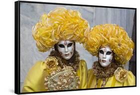 Venice, Italy. Mask and Costumes at Carnival-Darrell Gulin-Framed Stretched Canvas