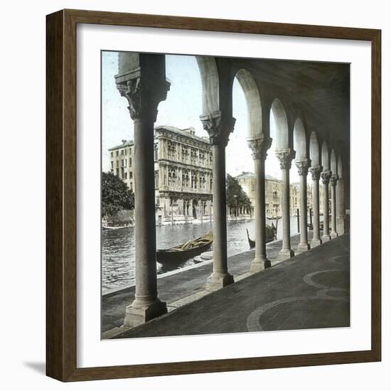 Venice (Italy), Photo of Vendramin Calergi Palace and the Grand Canal-Leon, Levy et Fils-Framed Photographic Print