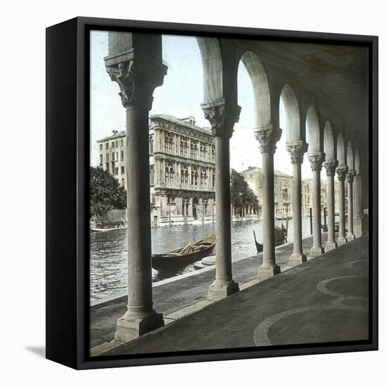 Venice (Italy), Photo of Vendramin Calergi Palace and the Grand Canal-Leon, Levy et Fils-Framed Stretched Canvas