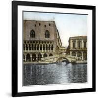 Venice (Italy), Ponte Della Paglia and Sighs, Circa 1895-Leon, Levy et Fils-Framed Photographic Print