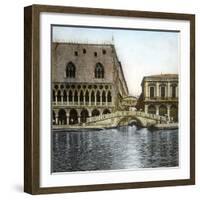 Venice (Italy), Ponte Della Paglia and Sighs, Circa 1895-Leon, Levy et Fils-Framed Photographic Print