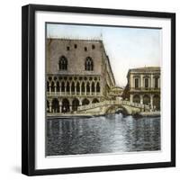 Venice (Italy), Ponte Della Paglia and Sighs, Circa 1895-Leon, Levy et Fils-Framed Photographic Print