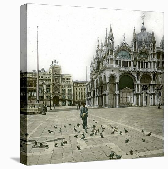 Venice (Italy), Saint Mark's Squre, the Basilica-Leon, Levy et Fils-Stretched Canvas
