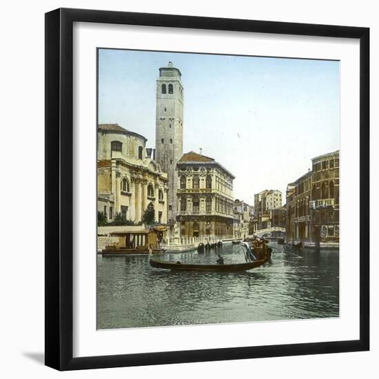 Venice (Italy), San Geremia's Church (1760) and Cannaregio Canal, Circa 1890-1895-Leon, Levy et Fils-Framed Photographic Print