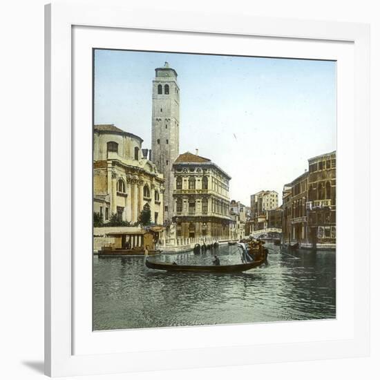 Venice (Italy), San Geremia's Church (1760) and Cannaregio Canal, Circa 1890-1895-Leon, Levy et Fils-Framed Photographic Print