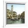 Venice (Italy), San Geremia's Church (1760) and Cannaregio Canal, Circa 1890-1895-Leon, Levy et Fils-Framed Photographic Print