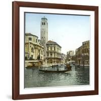 Venice (Italy), San Geremia's Church (1760) and Cannaregio Canal, Circa 1890-1895-Leon, Levy et Fils-Framed Photographic Print