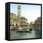 Venice (Italy), San Geremia's Church (1760) and Cannaregio Canal, Circa 1890-1895-Leon, Levy et Fils-Framed Stretched Canvas