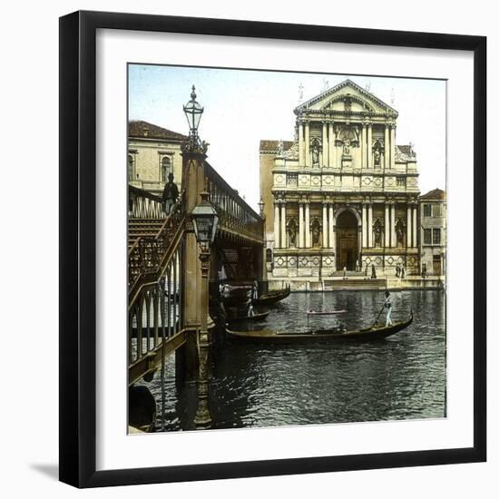 Venice (Italy), the Church Degli Scalzi (1689), Circa 1890-1895-Leon, Levy et Fils-Framed Photographic Print