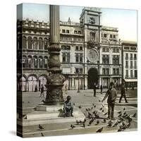 Venice (Italy), the Clock (1496) on the Piazzetta, Circa 1890-1895-Leon, Levy et Fils-Stretched Canvas