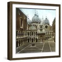 Venice (Italy), the Courtyard of the Doge's Palace (XVth Century), Circa 1890-1895-Leon, Levy et Fils-Framed Photographic Print