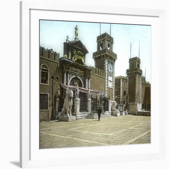 Venice (Italy), the Main Portal of the Arsenal (1460)-Leon, Levy et Fils-Framed Photographic Print