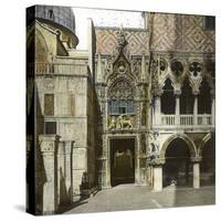 Venice (Italy), the Portal of the Doge's Palace (1424-1442) with the Loggia (1500), Circa 1890-1895-Leon, Levy et Fils-Stretched Canvas