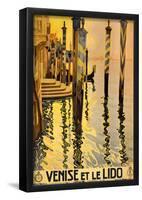 Venice Italy Tourism Travel Vintage Ad Poster Print-null-Framed Poster