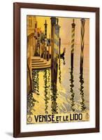 Venice Italy Tourism Travel Vintage Ad-null-Framed Art Print