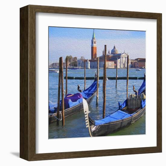 Venice Lagoon with Gondola-Tosh-Framed Art Print