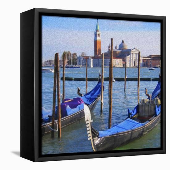 Venice Lagoon with Gondola-Tosh-Framed Stretched Canvas