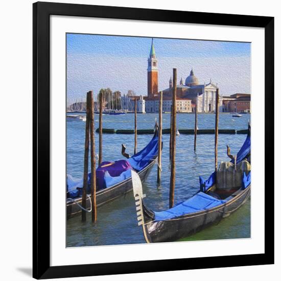 Venice Lagoon with Gondola-Tosh-Framed Art Print