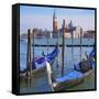 Venice Lagoon with Gondola-Tosh-Framed Stretched Canvas