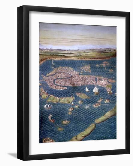 Venice: Map, 16Th Century-Ignazio Danti-Framed Giclee Print