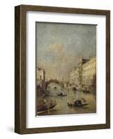 Venice or Rio Dei Mendicanti with Gondolas, 1780-99-Francesco Guardi-Framed Art Print