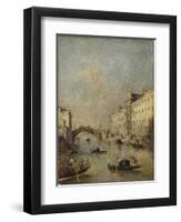 Venice or Rio Dei Mendicanti with Gondolas, 1780-99-Francesco Guardi-Framed Art Print