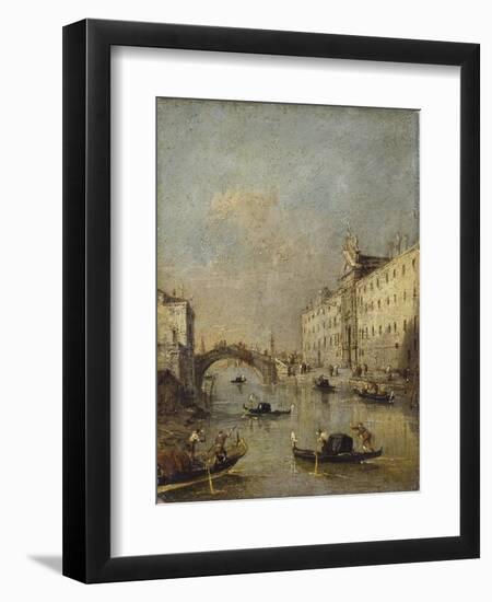 Venice or Rio Dei Mendicanti with Gondolas, 1780-99-Francesco Guardi-Framed Art Print