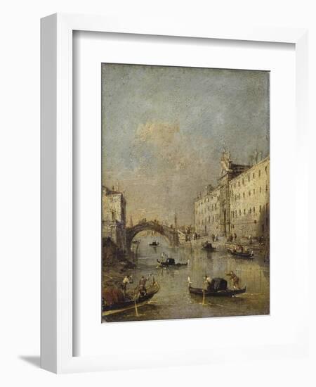 Venice or Rio Dei Mendicanti with Gondolas, 1780-99-Francesco Guardi-Framed Art Print