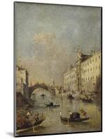 Venice or Rio Dei Mendicanti with Gondolas, 1780-99-Francesco Guardi-Mounted Art Print