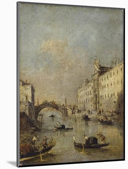 Venice or Rio Dei Mendicanti with Gondolas, 1780-99-Francesco Guardi-Mounted Art Print