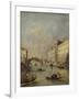 Venice or Rio Dei Mendicanti with Gondolas, 1780-99-Francesco Guardi-Framed Art Print