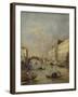 Venice or Rio Dei Mendicanti with Gondolas, 1780-99-Francesco Guardi-Framed Art Print