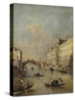 Venice or Rio Dei Mendicanti with Gondolas, 1780-99-Francesco Guardi-Stretched Canvas