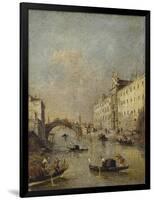 Venice or Rio Dei Mendicanti with Gondolas, 1780-99-Francesco Guardi-Framed Art Print